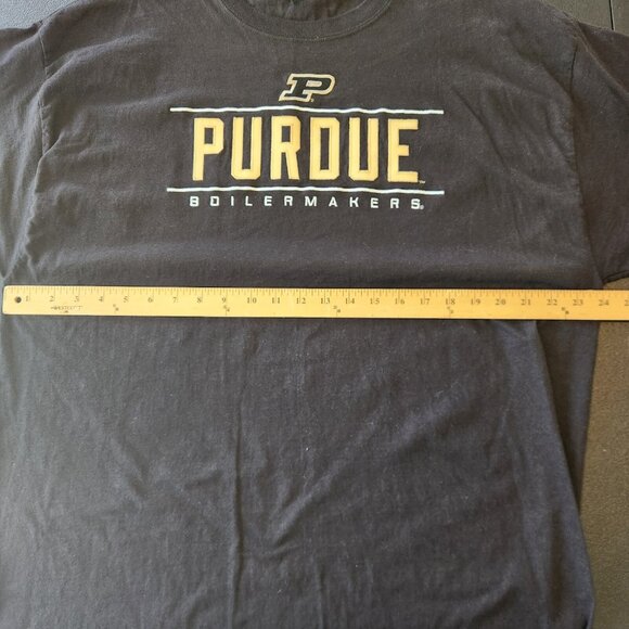 Purdue Boilermakers T-Shirt NCAA Black Hanes Beefy Tee Embroidered XXL 2XL EUC - Picture 8 of 9